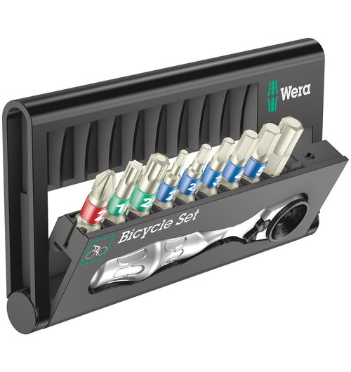 Wera Bicycle Set 9 Bit assortment, stainless with ratchet