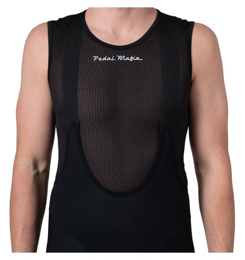 Pedal Mafia Mens Base layer - Black White Logo Sleeveless