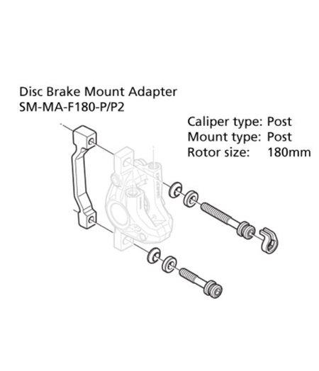 Shimano SM-MA-F180-PP Adaptor 180mm Caliper: Post Frame/Fork Mount: Post