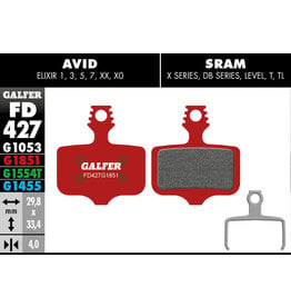 Galfer FD427 Brake Pads (G1851 Advanced Compound) Avid Elixir 1,3,5,7,XX,XO; SRAM X-Series, DB-Series - Pair