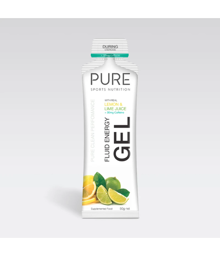 Pure Fluid Energy Gel 50g - Lemon Lime w/30mg Caffeine