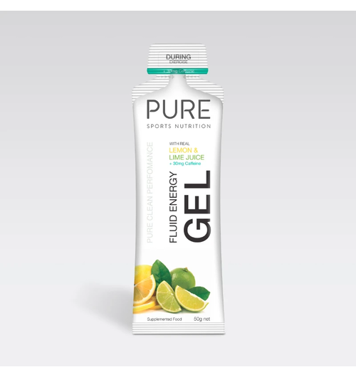 Pure Fluid Energy Gel 50g - Lemon Lime w/30mg Caffeine