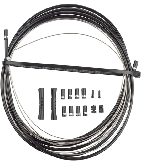 SRAM Stainless Steel Shift Cable and Housing Kit - Road/MTB, 4mm, Reinforced Linear Strand, Black