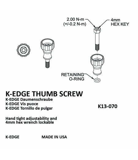K-Edge GO BIG Thumb Screw