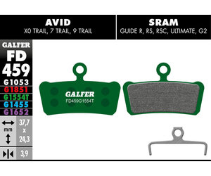 FD459 Brake Pads (G1554T PRO Compound) SRAM Guide R-RS-RSC, Avid XO Trail - Pair