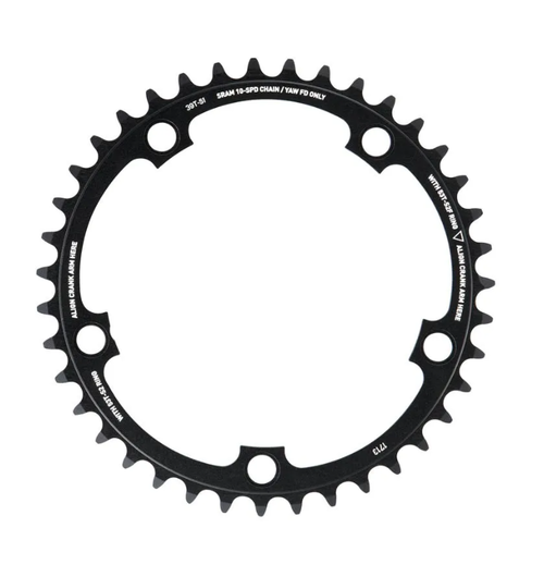 SRAM CHAIN RING ROAD 39 TOOTH S1 YAW 10/11 Speed 130 BCD ALLOY BLACK 53-39