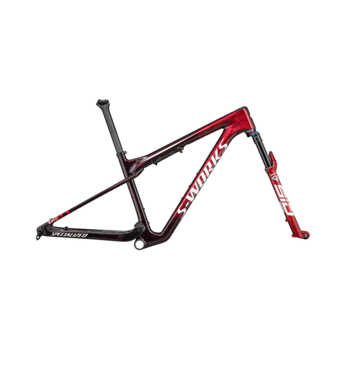 Specialized S-Works Epic World Cup Frameset (taking pre-orders for Dec '23) Gloss Red Tint / Flake Silver Granite / Metallic White Silver