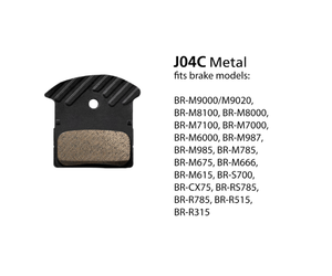 BR-M9000 Disc Brake Metal Pads & Spring J04C w/fin