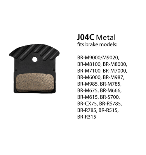 Shimano BR-M9000 Disc Brake Metal Pads & Spring J04C w/fin