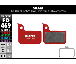 FD469 Brake Pads ( G1851 Advanced Compound) SRAM Red 22, Force, Rival, Level TLM & Ultimate (-2018) - Pair
