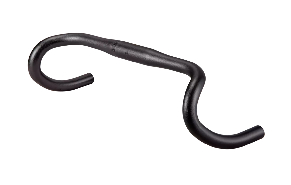 Short Reach Alloy Road Handlebars with Flare Sand Blast Ano Black Mornington Berwick Cycles