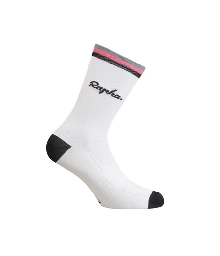 Rapha Logo Socks White / Black / Pink