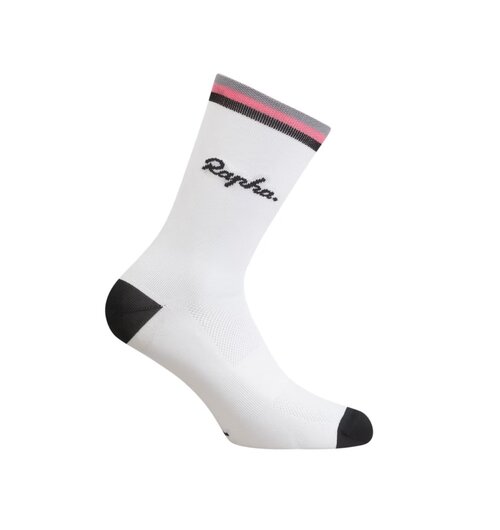 Rapha Logo Socks White / Black / Pink