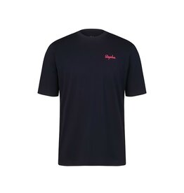 Rapha Men's Logo T-Shirt Dark Navy/Hi-Vis Pink