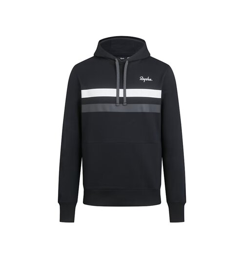 Rapha Men's Brevet Hoodie Black / White / Carbon Grey