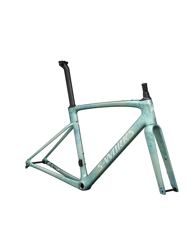 S Works Roubaix SL8 Frameset Metallic White Sage Ink White Sage