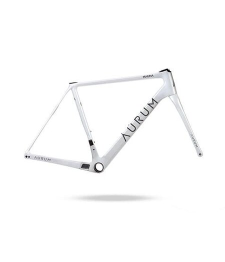 Aurum Bikes Magma Frameset Arctic White / Black Decals