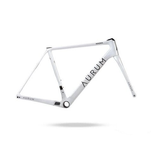 Aurum Bikes Magma Frameset Arctic White / Black Decals