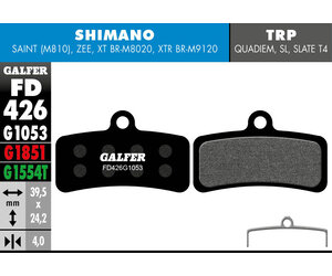FD426 Brake Pads (G1053 Standard Compound) Shimano XTR (9120), Saint, Zee - Pair