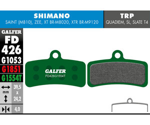 FD426 Brake Pads (G1554T Pro Compound) Shimano XTR (9120) Saint, Zee - Pair