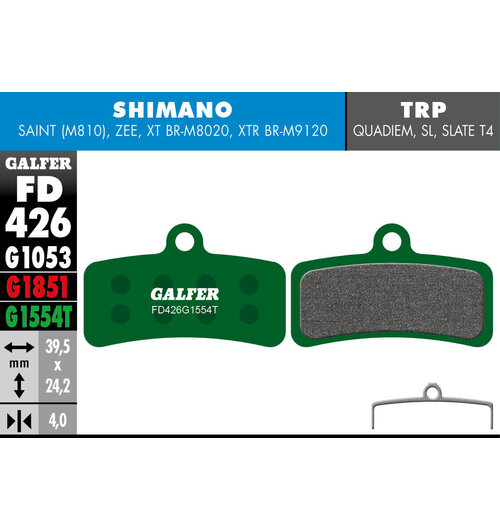 Galfer FD426 Brake Pads (G1554T Pro Compound) Shimano XTR (9120) Saint, Zee - Pair
