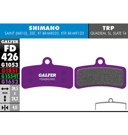 Galfer FD426 Brake Pads (G1652 E-Bike Compound) Shimano XTR (9120) Saint, Zee - Pair