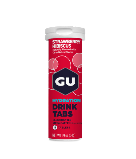 GU Brew Electrolyte Tablets Strawberry Hibiscus + CAFFEINE