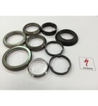 Specialized Headset Tarmac SL5 Complete Kit, 1-1/8" Upper (45x45 Deg), all Lower Bearing Sizes (1-1/4", 1-3/8", 1.5" - 45x45 Deg), 48mm Carbon Cover, w/ Carbon Spacers