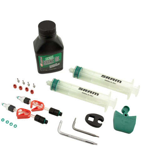 SRAM Standard Mineral Oil Bleed Kit (Includes 2 Standard Syringes, M4 Fittings, Bleed Blocks, Torx Tool,  Crowfoot, Bleeding Edge Fitting, Maxima Mineral Oil) - DB8 / Maven