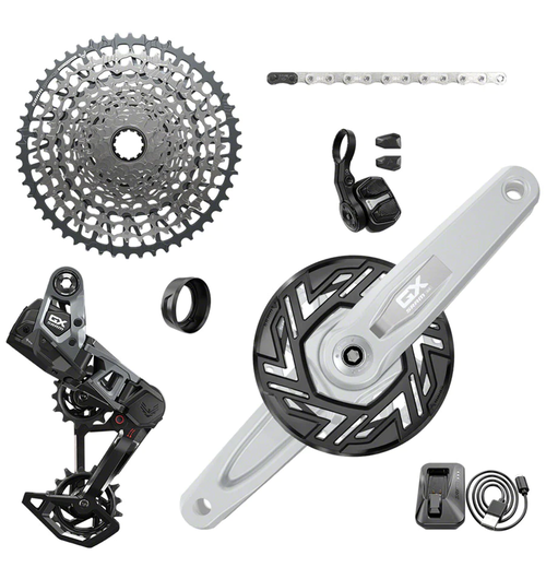 SRAM GX Eagle T-Type Ebike AXS Groupset - 104BCD 34T with Clip-On Guard, Derailleur, Shifter, 10-52t Cassette