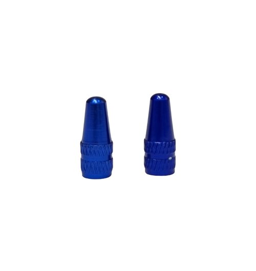 Aluminum Valve Caps Presta Blue - Pair