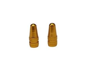 Aluminum Valve Caps Presta Gold - Pair