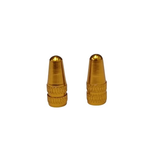 Aluminum Valve Caps Presta Gold - Pair