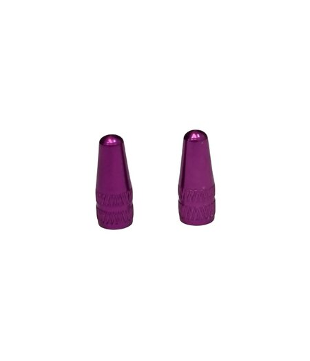 Aluminum Valve Caps Presta Purple - Pair
