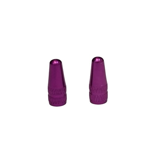 Aluminum Valve Caps Presta Purple - Pair