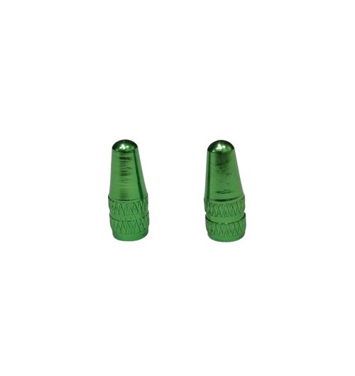 Aluminum Valve Caps Presta Green - Pair
