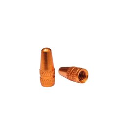 Aluminum Valve Caps Presta Orange - Pair