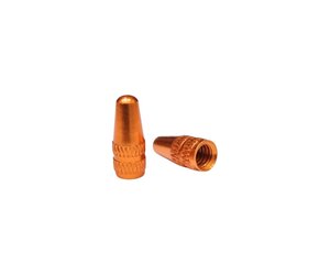 Aluminum Valve Caps Presta Orange - Pair