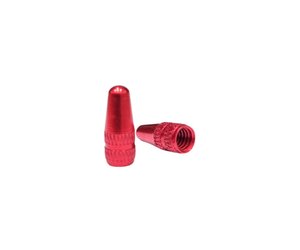 Aluminum Valve Caps Presta Red - Pair