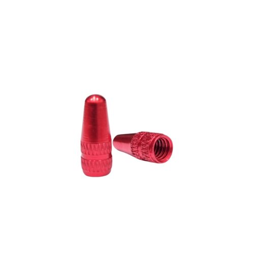 Aluminum Valve Caps Presta Red - Pair