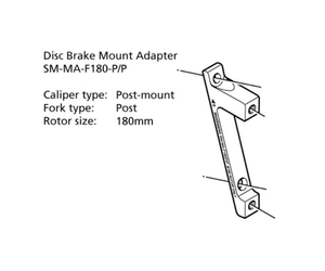 SM-MA-F180-PP Adaptor 180mm Caliper: Post Frame/Fork Mount: Post