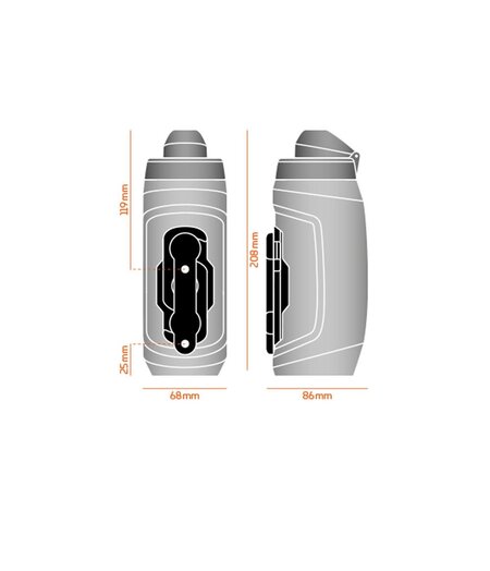 FIDLOCK Drink Bottle Twist Bike Base Set Transparent Black 590ml