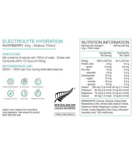 Pure Electrolyte Hydration 42g Sachet - Raspberry