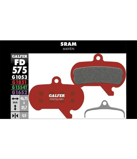 Galfer FD575 Brake Pads (G1851 Advanced Compound) SRAM Maven - Pair