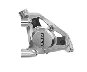 Disc Brake Caliper Assembly Red E1 AXS eTap - Flat Mount 2-Piece Front/Rear Silver, Including Brake Pads (No hose)