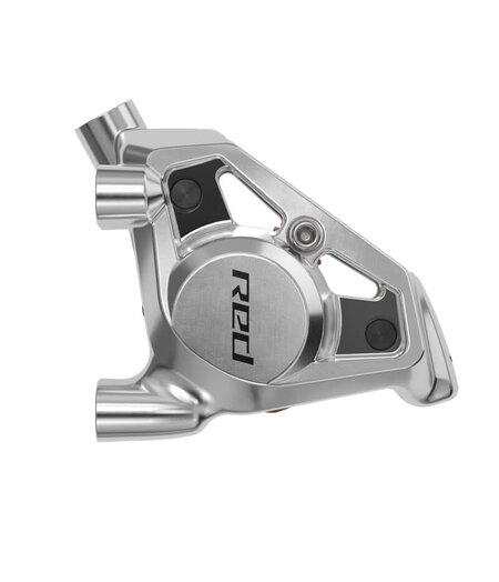 SRAM Disc Brake Caliper Assembly Red E1 AXS eTap - Flat Mount 2-Piece Front/Rear Silver, Including Brake Pads (No hose)