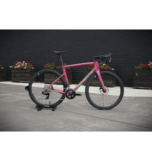Specialized Tarmac SL8 Expert Custom Build w/ SRAM Rival AXS - Gloss Carbon / Metallic Vivid Pink Strata , Size 52cm