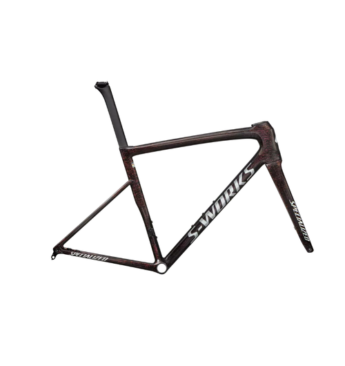 Specialized S-Works Tarmac SL8 Frameset - Gloss Carbon / Red To Gold Blurred Speckle / Metallic White Silver