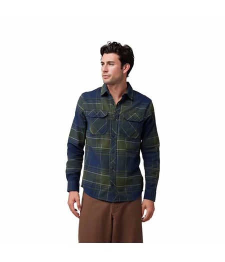 FOX Racing Apparel Traildust Long Sleeve Flannel Shirt Midnight Blue