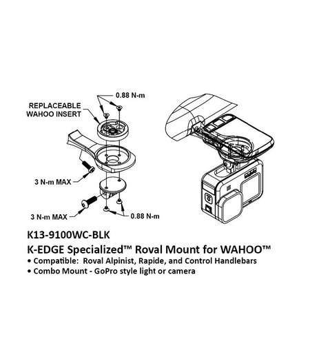 K-Edge Specialized ROVAL Alpinist/Rapide/Control Cockpit Mount for Wahoo